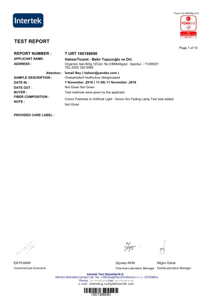 Intertek Test Report document preview